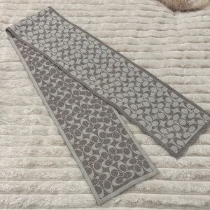 Coach Reversible Metallic Gray and Brown Scarf